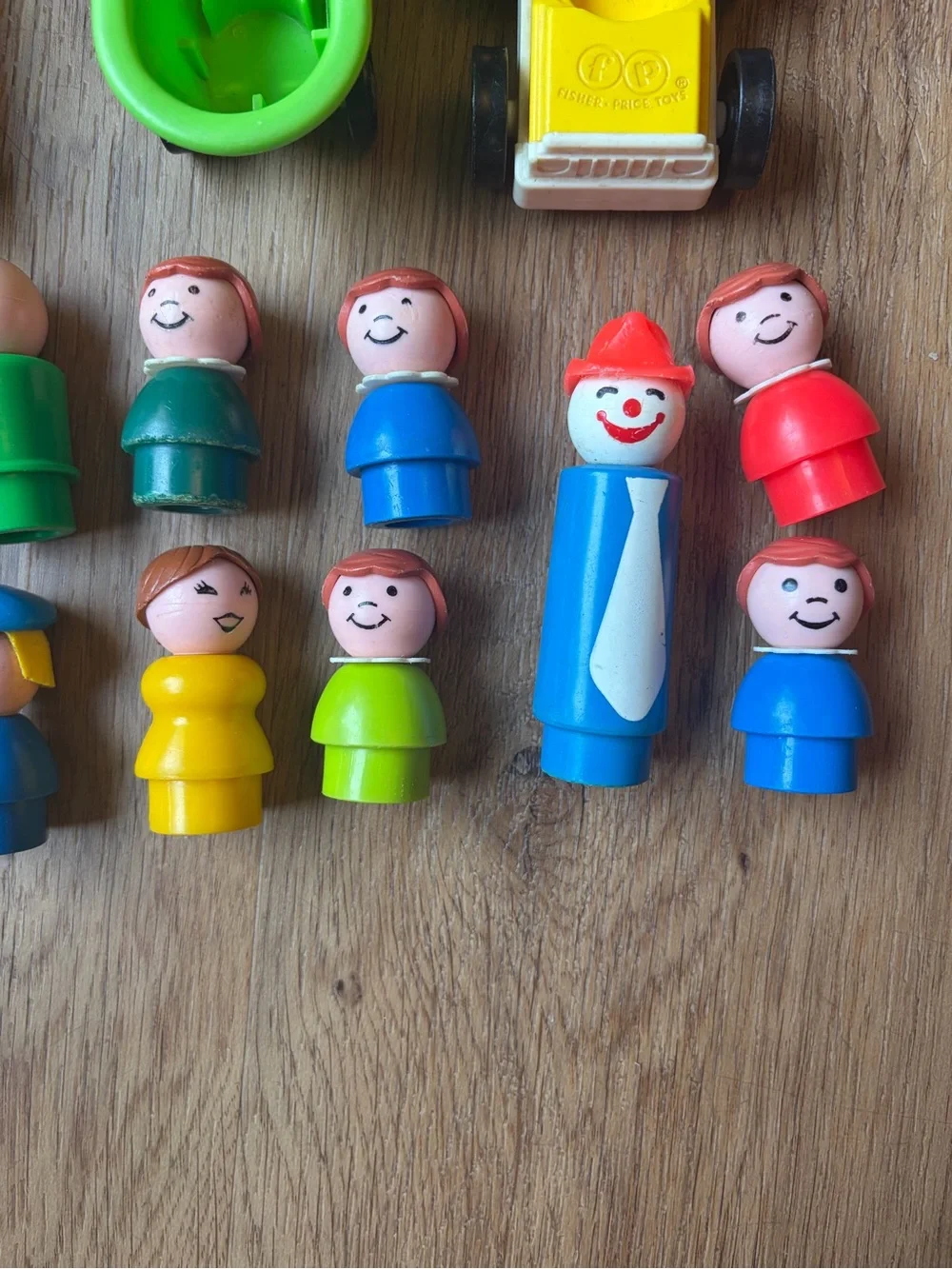Vintage Fisher-Price Little People lot vehicles, figures, and Mini Bus #141!